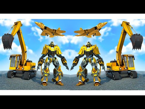 #2 Mechanical Excavator Robot: Flying car war Transform games *  Android Gameplay
