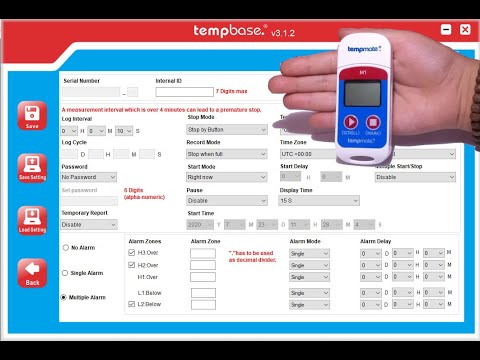 Tempmate-M1: Cài đặt nhiệt kế