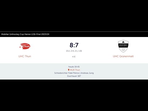 Unihockey Highlights Cup 2023 1/16-Final UHC Thun - UHC Grünenmatt