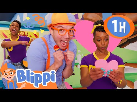Valentines Day with Blippi and Meekah | Blippi 1 Hour | Moonbug Kids - Fun Stories and Colors