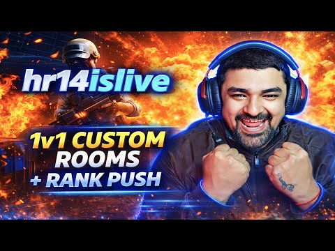 Who’s Next?🔥 1v1 CUSTOM + Rank Push Tonight!🎧 #bgmicustomroomlive #hr14islive