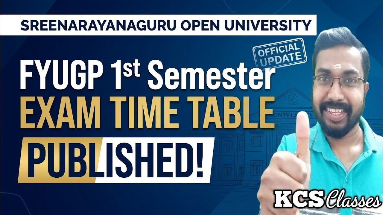 SGOU FYUGP 1st Semester Exam Time Table Published 🔥