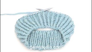 Video thumbnail for How to work knit 1 twisted, purl 1 (in the round) – Nordic knitting style