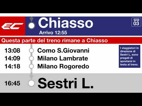 annuncio FFS » EC questo parte rimane a Chiasso (dir. Sestri L.) (2023) | SLBahnen