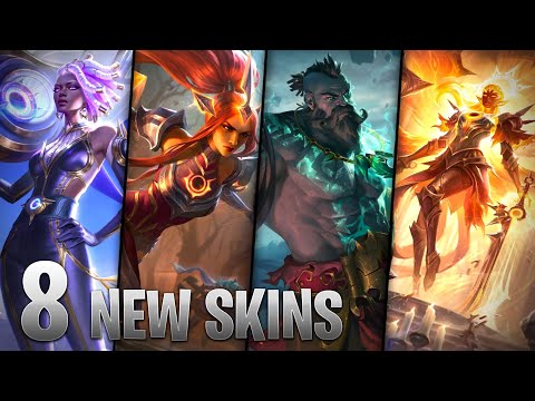 8 NEW SKINS - Lunar & Solar Sivir Kayle Sejuani Aatrox Senna Yasuo Gangplank - League of Legends