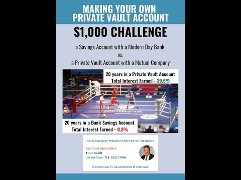 Tom Boldt - $1000 challenge: a Bank Savings Account or a Private Vault Account