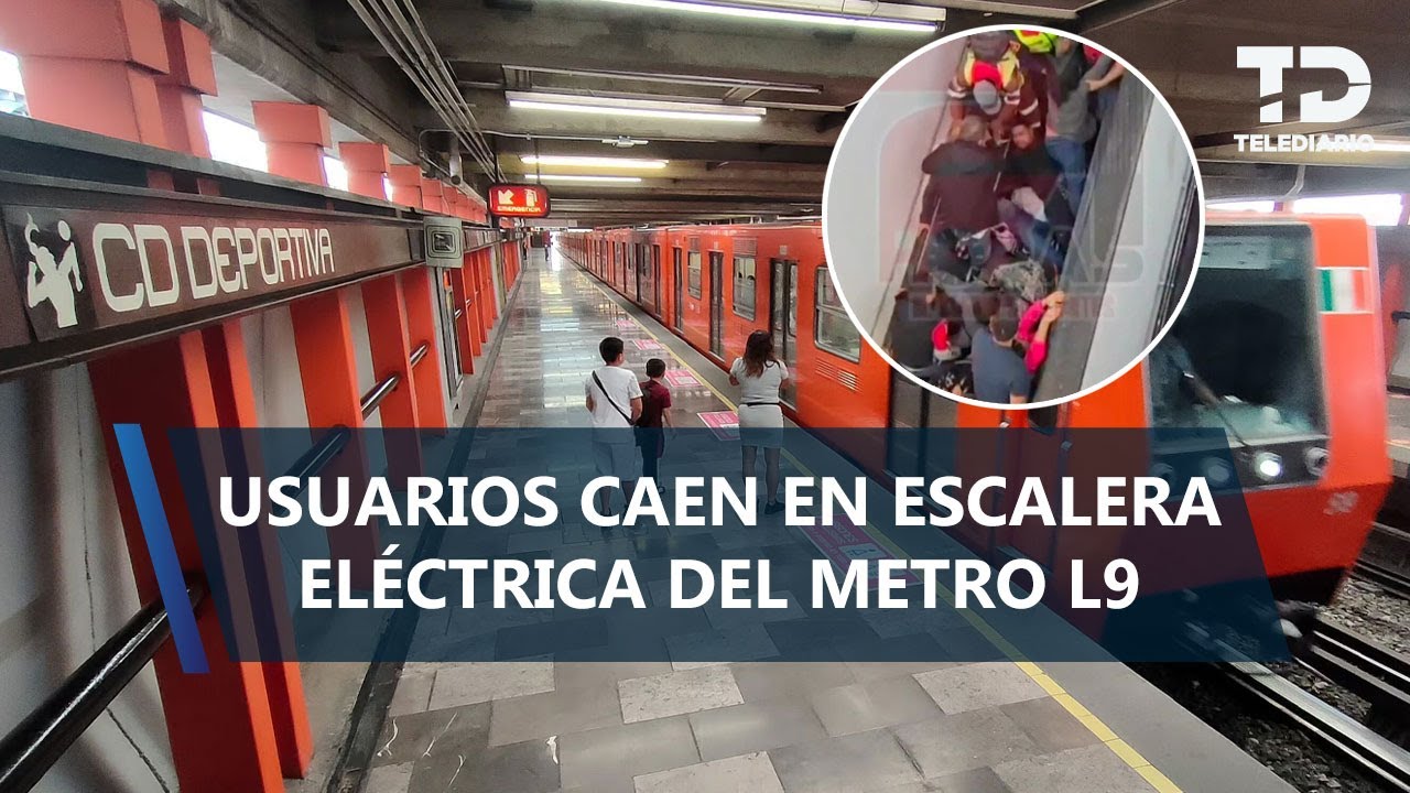 Usuarios se caen de escaleras eléctricas en la Línea 9 del Metro CdMx; reportan 12 heridos