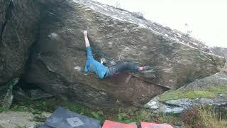 Video thumbnail of Badger Parade, 7C+. Rhiw Goch
