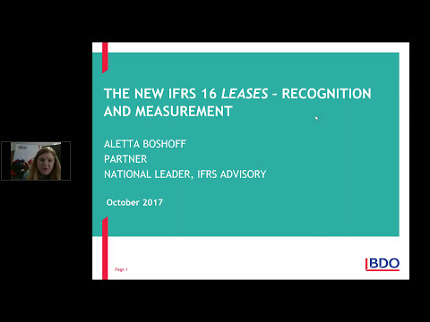 IFRS Webinar Series - The New AASB 16 – Recognition and Measurement