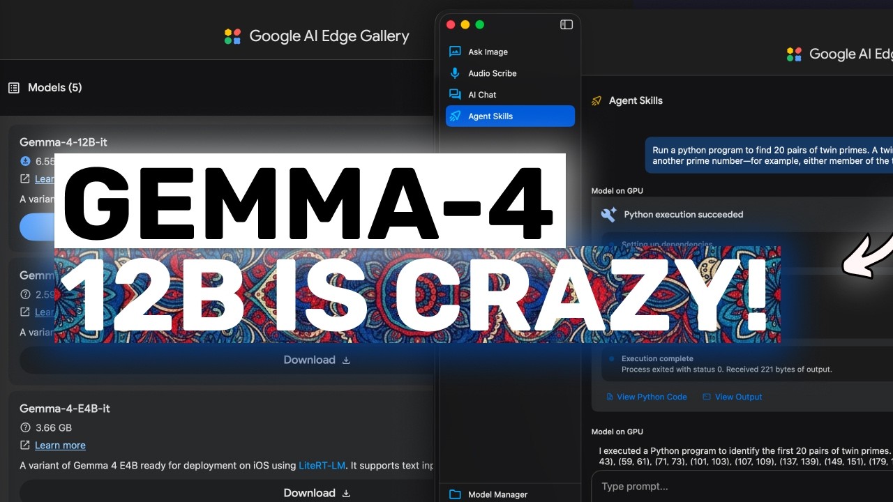 Gemma-4 12B + Hermes,Google AI Edge: EASY, GOOD & LOCAL!