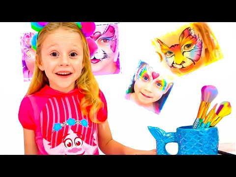 Nastya und ihre Freunde nehmen an einem Make-up-Wettbewerb teil - Kindergeschichten