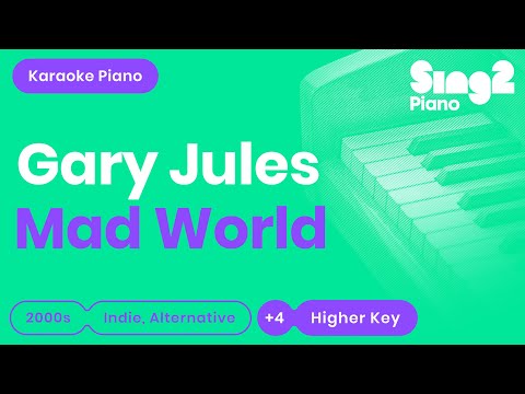Gary Jules - Mad World (Karaoke Piano) Higher Key