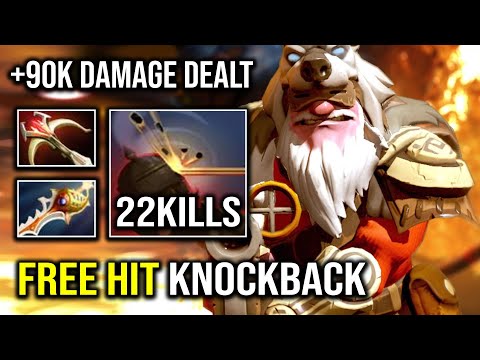 INSANE Machine Gun 100% Free Hit Knockback Monster Attack Speed Sniper Dota 2
