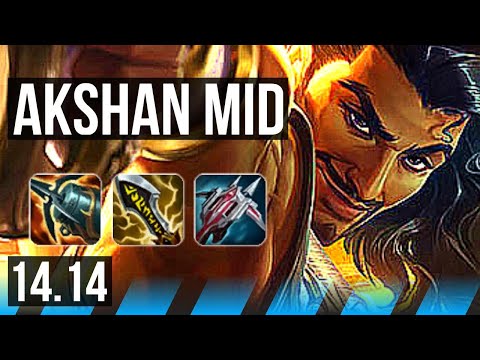 AKSHAN vs LUCIAN (MID) | Quadra, 67% winrate, 13/2/5, Legendary | EUW Challenger | 14.14