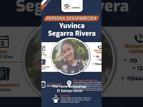niña raptada desde el 6 enero Bolivia- Santa Cruz - La Guardia ayudanos con su búsqueda tiene 8 años