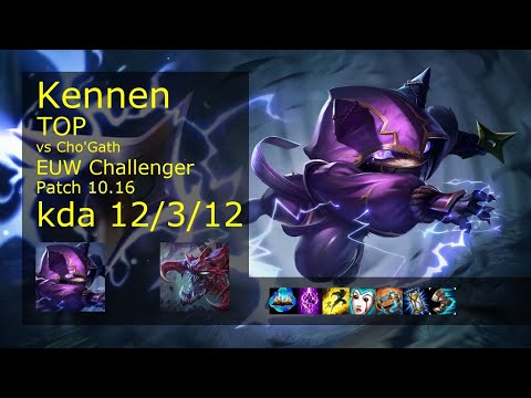 Kennen vs Cho'Gath Top - EUW Challenger 12/3/12 Patch 10.16 Gameplay