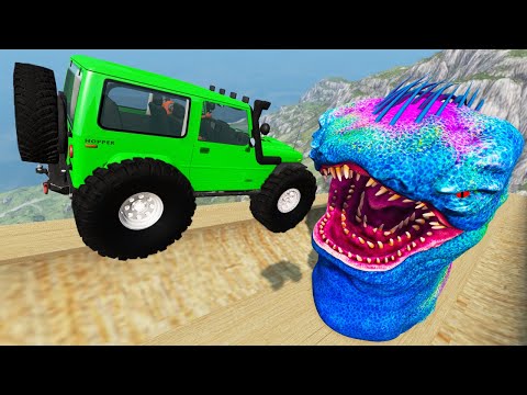 Big Critters on Ramp | Cars Jump & Crash Compilation - BeamNG.drive Gameplay
