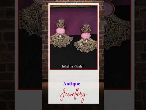 Feroza antique jewelry matte gold polish designer fancy styl...