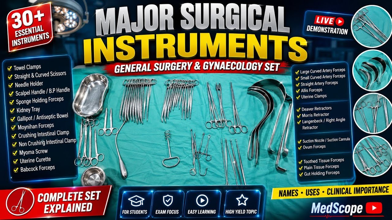 30+ Surgical Instruments | General Surgery & Gynaecology | OT #instrument Every Student Must Know