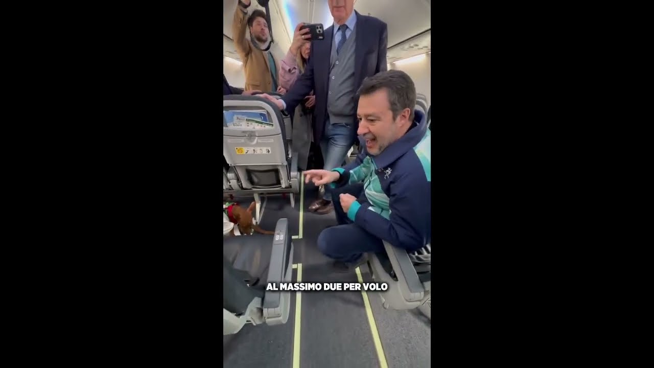 SALVINI: CANI IN CABINA FINO A 30 KG, IL VOLO TEST DA PALERMO A ROMA
