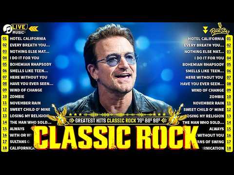Guns N' Roses, Aerosmith, Nirvana, ACDC, Queen, Bon Jovi, Scorpions🔥Best Classic Rock Of 70s 80s 90s