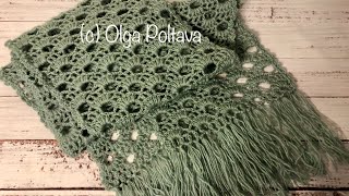 How to crochet lacy scarf and add fringe. Crochet Tutorial