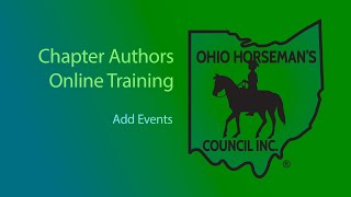 Add Events to the Chapter Event List and Calendar