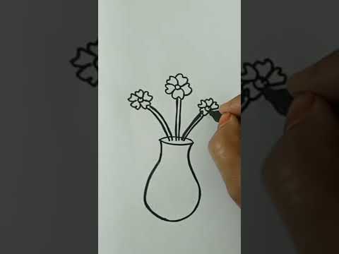 Flower pot Drawing#shorts#simple Flower pot Drawing# Easy#Swarupa rangoli&arts
