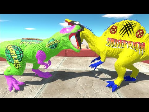 NINJA TURTLES T REX ISLAND DEATH RUN - Animal Revolt Battle Simulator