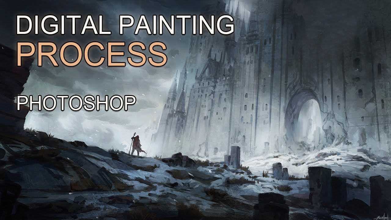Digital Painting time lapse   The Old north landscape concept art by JJCanvas