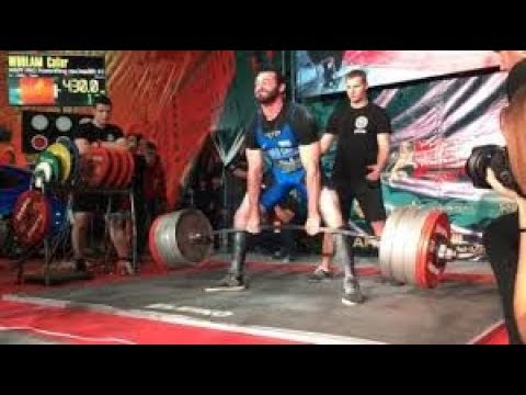 Cailer Woolam 100kg class Deadlift Record 430kg (hook grip)
