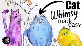 You can enjoy instant watercolor success. Paint these Cute Whimsical Cats (they're not too hard!)
