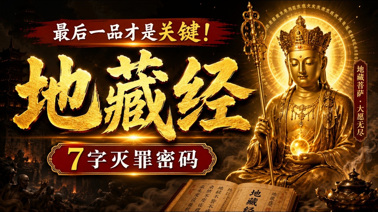 原來《地藏經》最後壹品才是關鍵！這7個字堪稱滅罪密碼，能消五逆重罪卻少有人知#書齋論道#地藏經 #地藏菩薩 #南無地藏王菩薩 #佛教故事 #佛法智慧 #因果 #消業障 #誦經 #修行#傳統文化