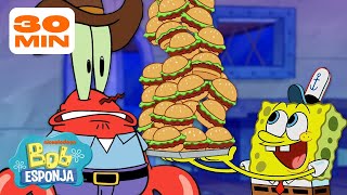 Bob Esponja | Cada Empleado del CRUSTÁCEO CASCARUDO 🍔 | Bob Esponja en Español