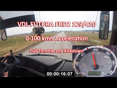 VDL Futura Bus 0-100km/h Acceleration Coach Full Throttle Kickdown