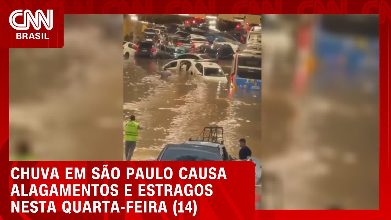 Carros ficam submersos em túnel no centro de São Paulo nesta quarta-feira (14); veja | CNN 360°