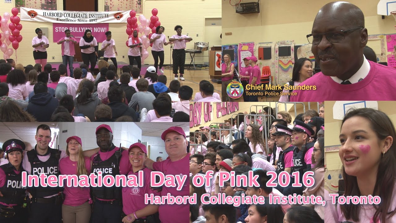 #DayofPink Celebrations at Harbord Collegiate with @TorontoPolice & @tdsb