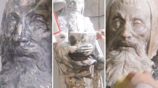 Il «Santo barbuto» torna a splendere: la statua del Duomo esposta in piazzale Cadorna dopo il res...