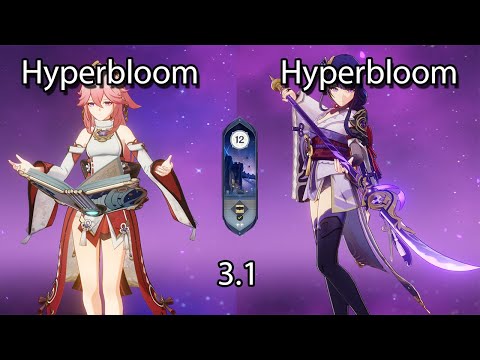 C0 Yae Miko Hyperbloom / C0 Raiden Hyperbloom 3.1 Spiral Abyss Floor 12