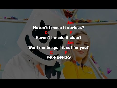 Friends marshmello anne marie lyrics chord