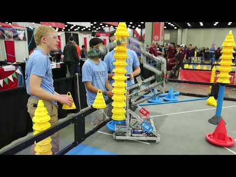6106B practices stacking at VEX Worlds 2018