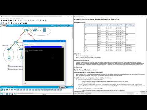 Lab 5 1 8 Packet Tracer   Configure Numbered Standard IPv4 ACL