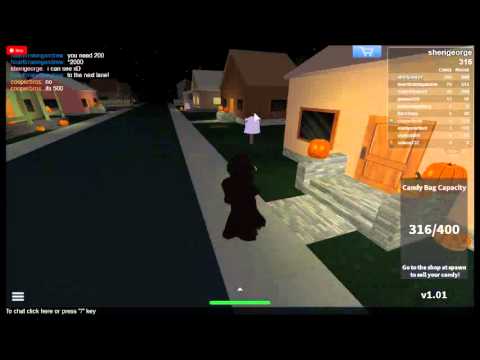 Roblox Halloween Trick Or Treat 2014 !! Throught the haunted housee