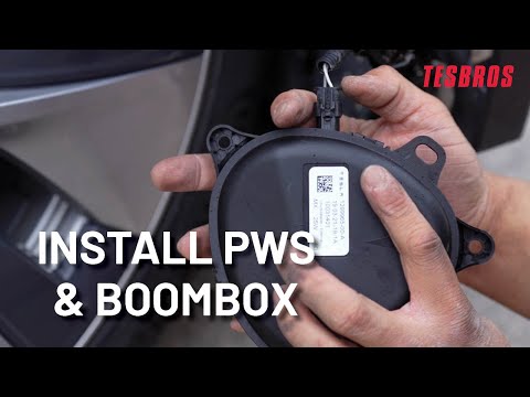 Compatible with Car Pedestrian Speaker 1299965-00-A for Tesla Model 3 Y 2017-2021, ABS Black Replacement System, Quick Install Front Bottom Mount Auto Part video review thumbnail