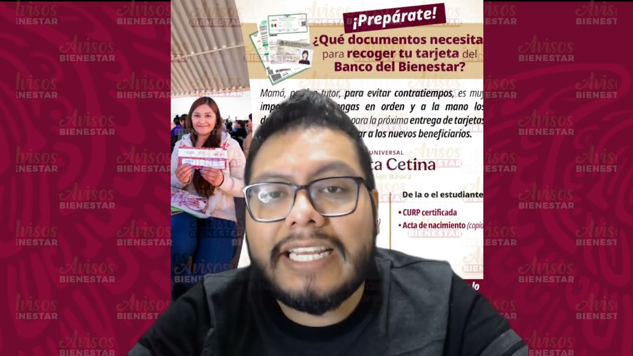 ¿Estos son los documentos para recoger la tarjeta Bienestar de la Beca Rita Cetina? primaria