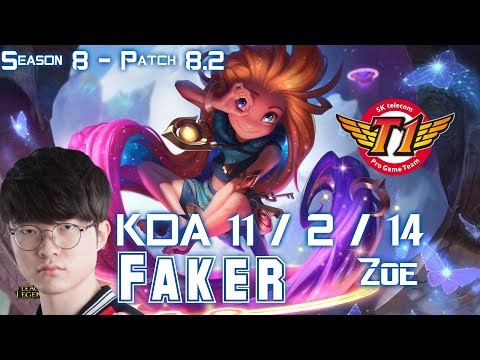 SKT T1 Faker ZOE vs RYZE Mid - Patch 8.2 KR Ranked