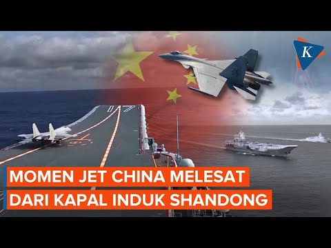Jet China Melesat dari Kapal Induk Shandong, Usir Pesawat Asing dalam Latihan Tempur