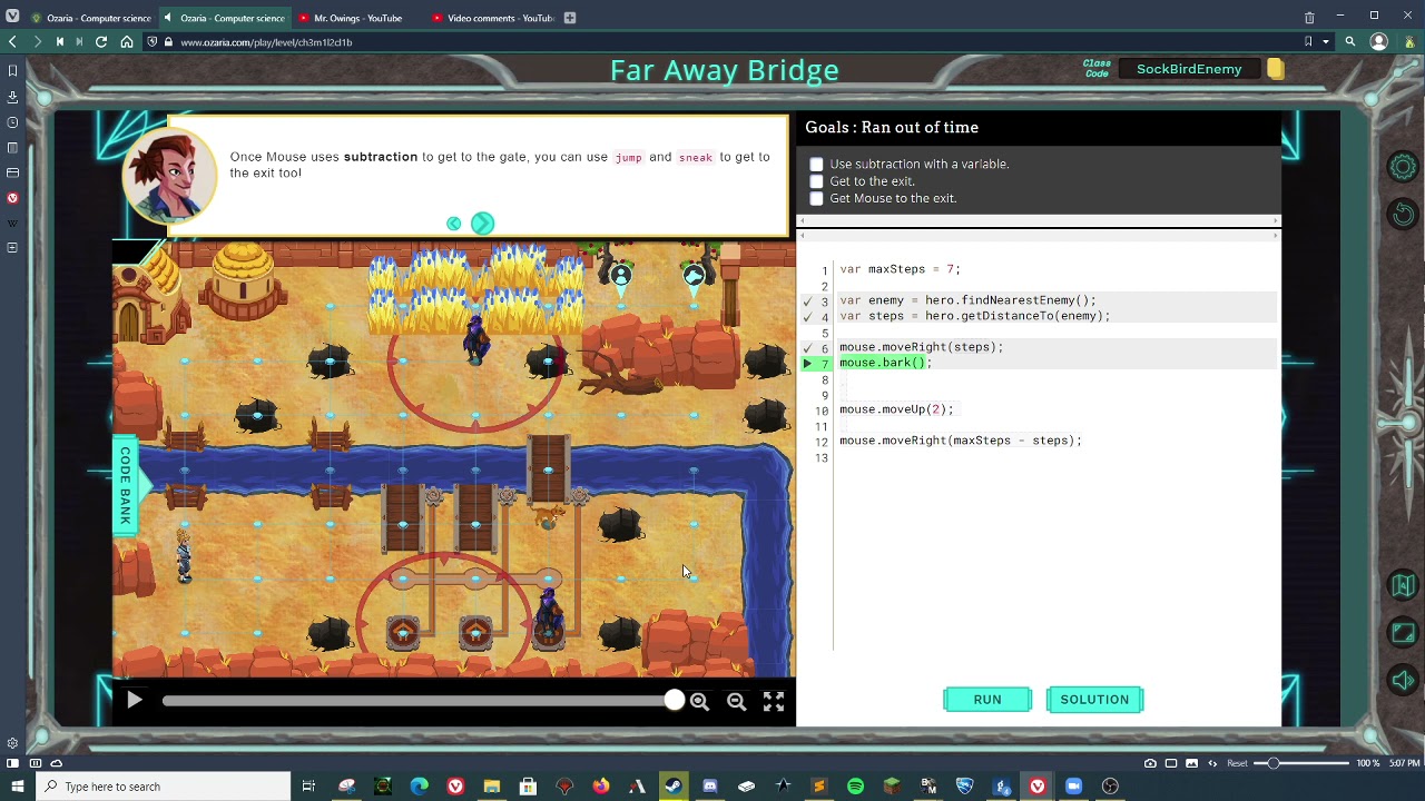 Ozaria - Javascript - Chapter 3 - Module 1 - Far Away Bridge