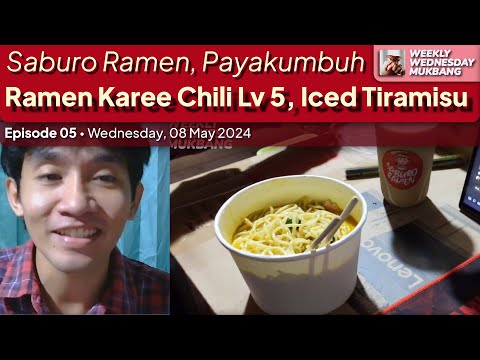 #WeeklyWednesdayMukbang Ep 05 - Ramen Karee Chili Lv 5, Iced Tiramisu - Saburo Ramen, Pyk • #WWM