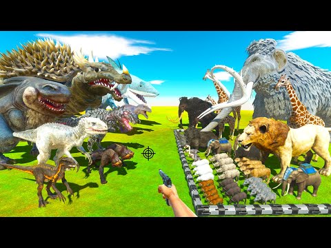 FPS Avatar Rescues Ice Age animals and Fights Carnivore Dinosaurs - Animal Revolt Battle Simulator